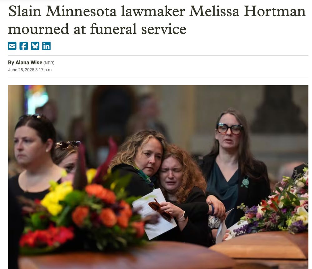 40 Days ago, Melissa and Mark Hortman were assassinated, along with their family dog, by a Trump obsessed MAGA man posing as an officer. 

We remember because the evil that led to this political assassination need us to forget.

We hold on to truth because evil is built on lies.

#WeHoldTheseTruths