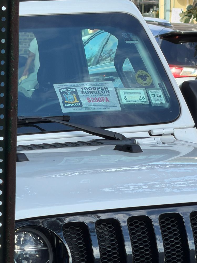 Fake placard on dash 