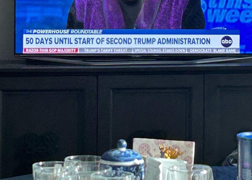 50 Days Until Start of Second Trump Administration on the television 