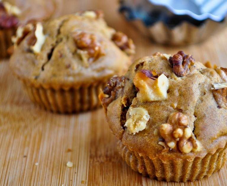 Spicy Carrot Walnut Muffins