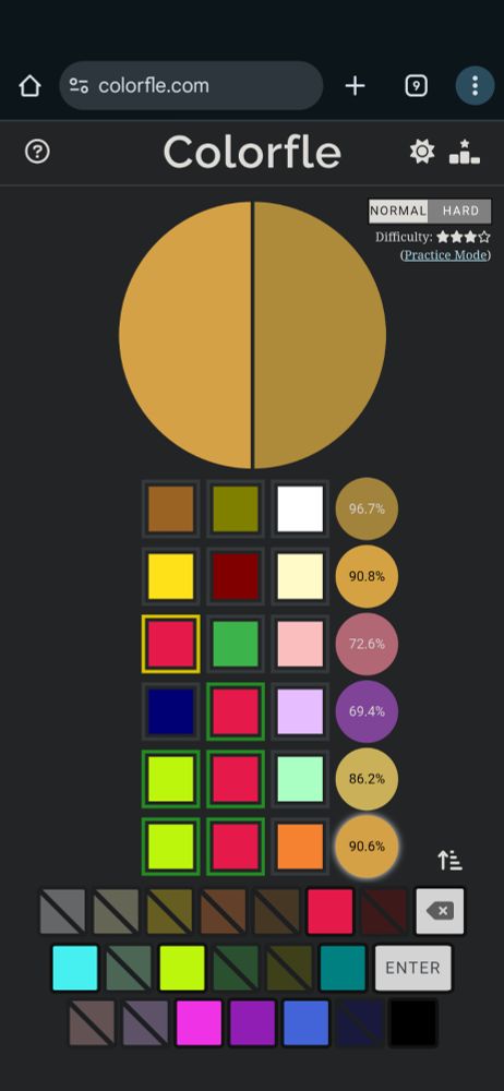 Today's very difficult Colorfle