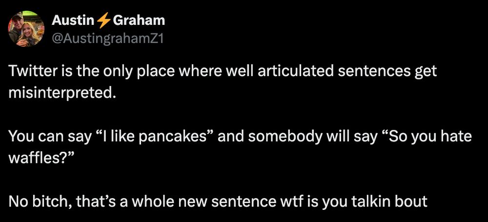A Twitter screenshot that reads: 