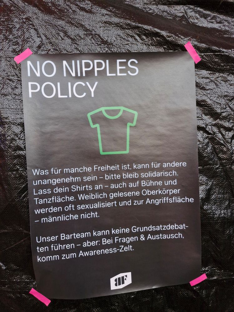 No Nipples Policy. Bitte T-Shirts anlassen 