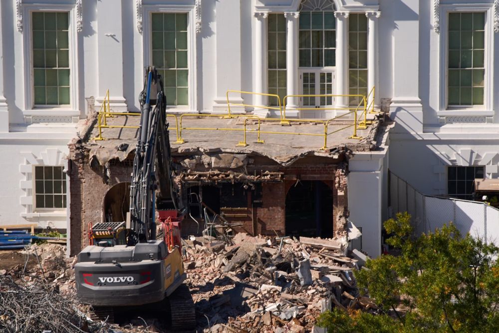 Scene from Donald Trump’s demolition of the East Wing of the White House
