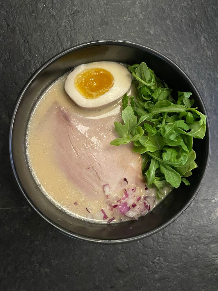 Paitan ramen with pork chashu.