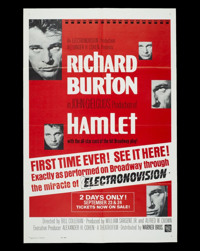 [Poster for Hamlet starring Richard Burton], 1964. Hoblitzelle Interstate Theatre Circuit Collection, Flat File 11.01 Folder 4. 

Harry Ransom Center
University of Texas at Austin