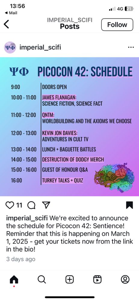 Schedule for Picocon 42
