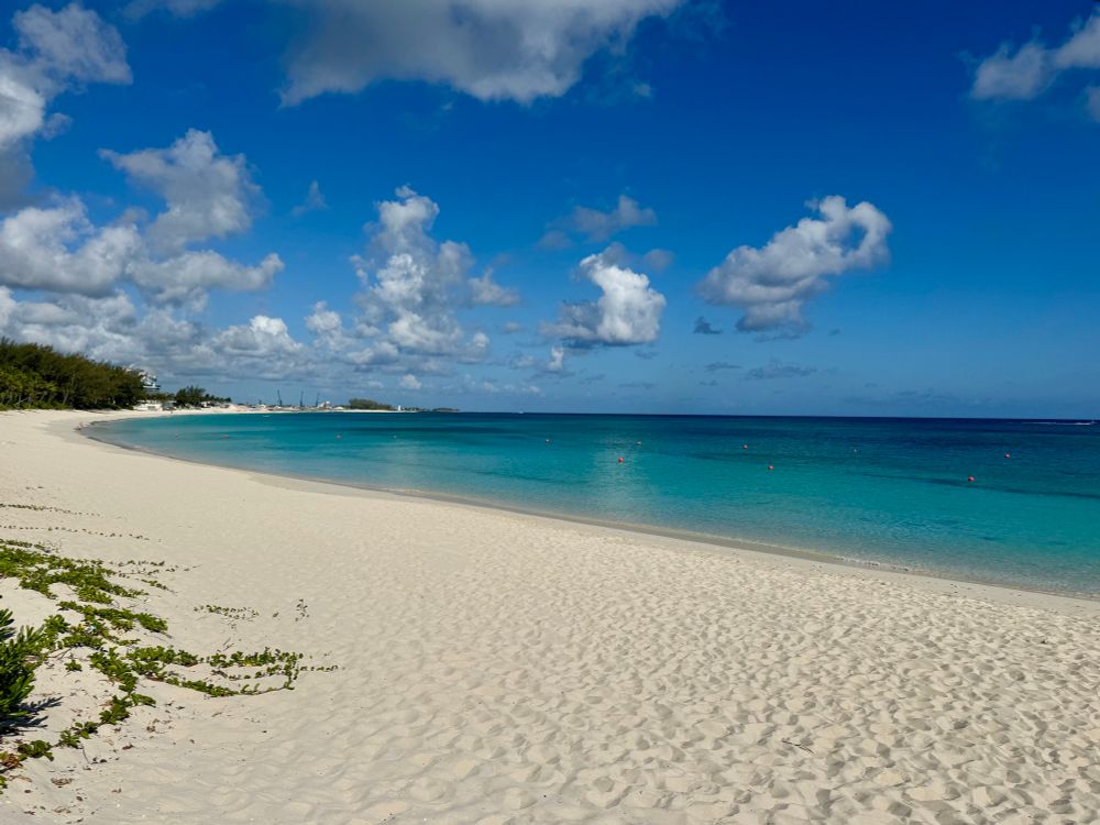 Private beach at the Reef, Paradise Island, Bahamas. 