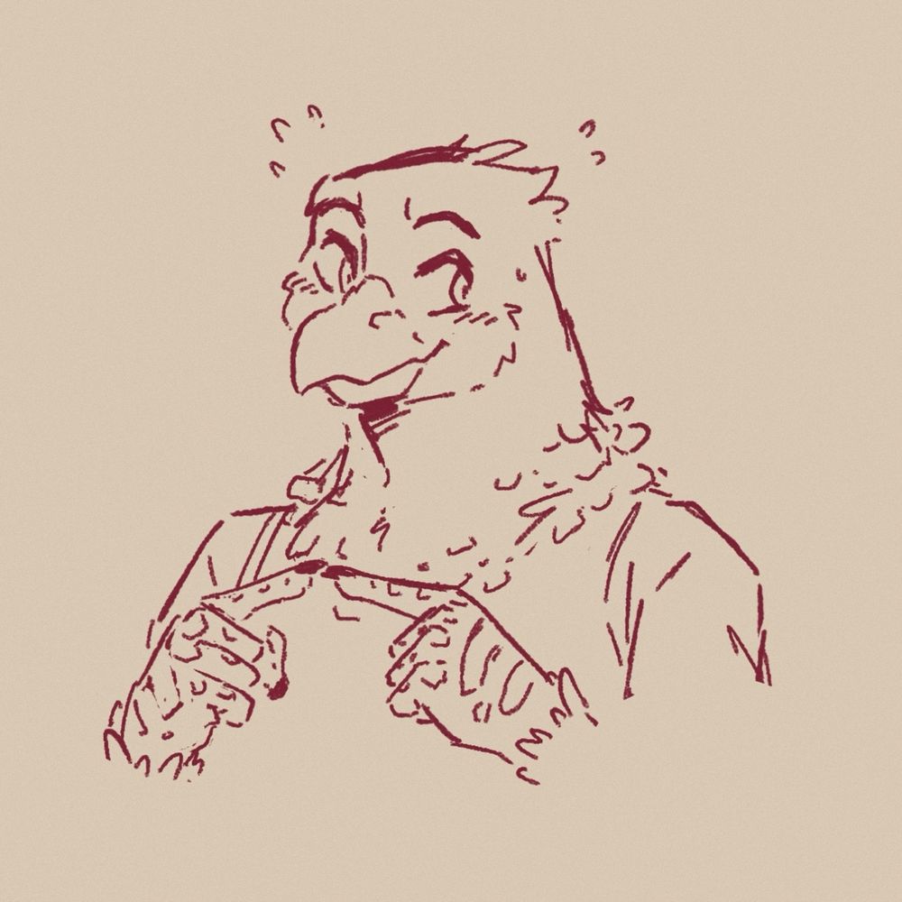 Graeqirr looking askance and blushing while he pushes his fingers together like he wants something but is too flustered to say what.