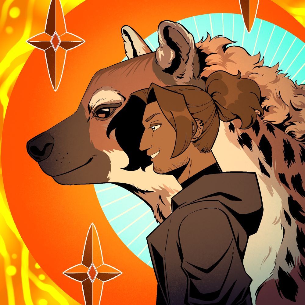 Profile of Buns with a coyote behind him.