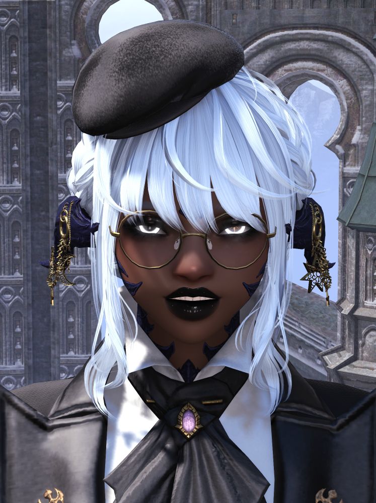 kalliope looking at the viewer with a slightly creepy gaze