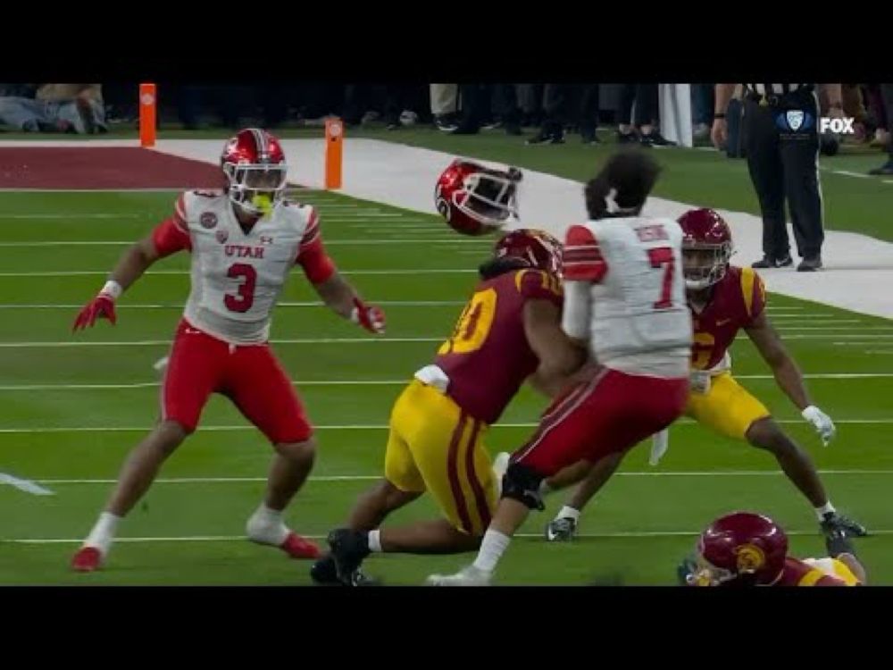 Utah QB Cam Rising takes HUGE HIT vs USC