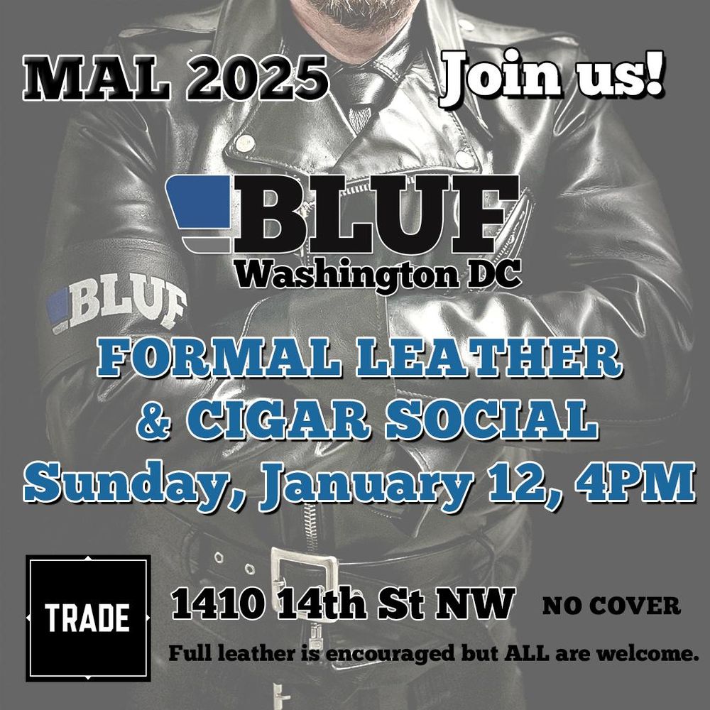 Poster for MAL formal BLUF Leather and Cigar social
