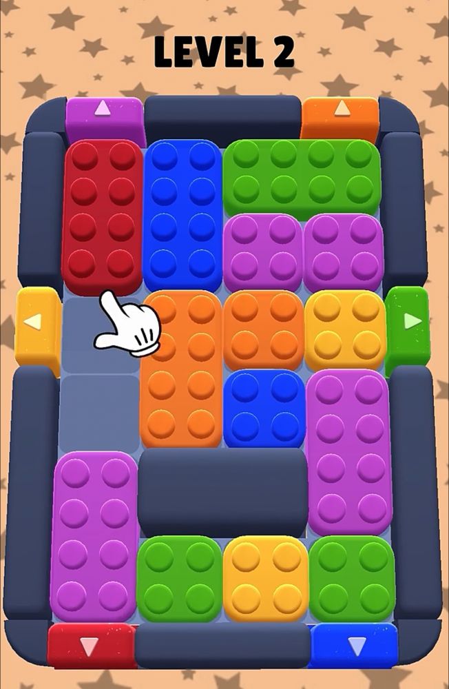 A game based around ¿mulching legos? where the ad shows basically no moves and nothing much is accomplished the entire time 