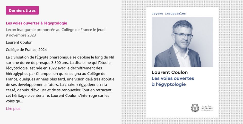 Annonce de parution du livre en une du portail OpenEdition Books, le 6 mars 2025.