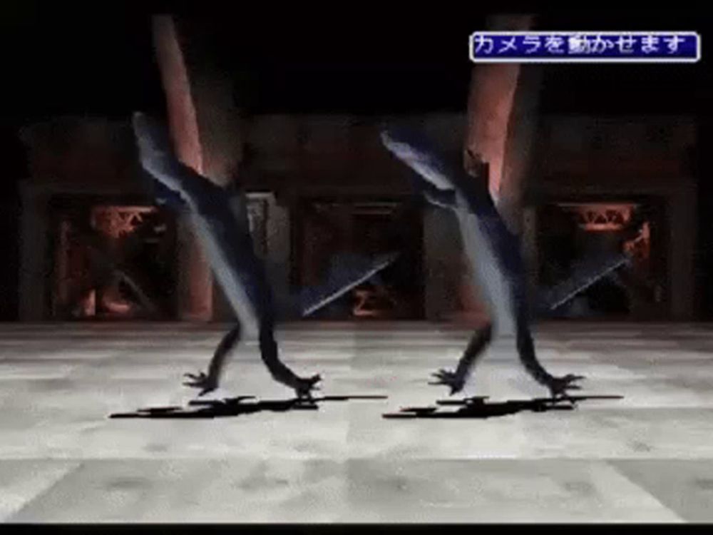 two lizards are dancing in a video game with chinese writing on the screen