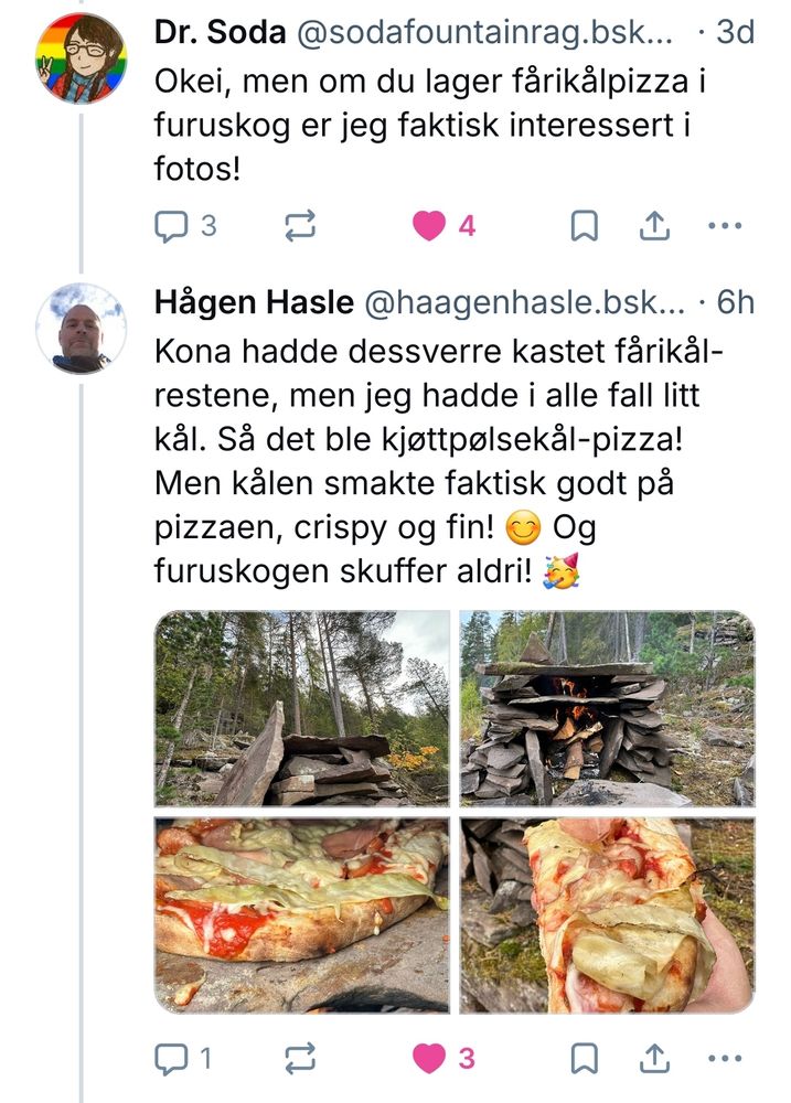 Skjermbilde av tråden som er quotetweetet 