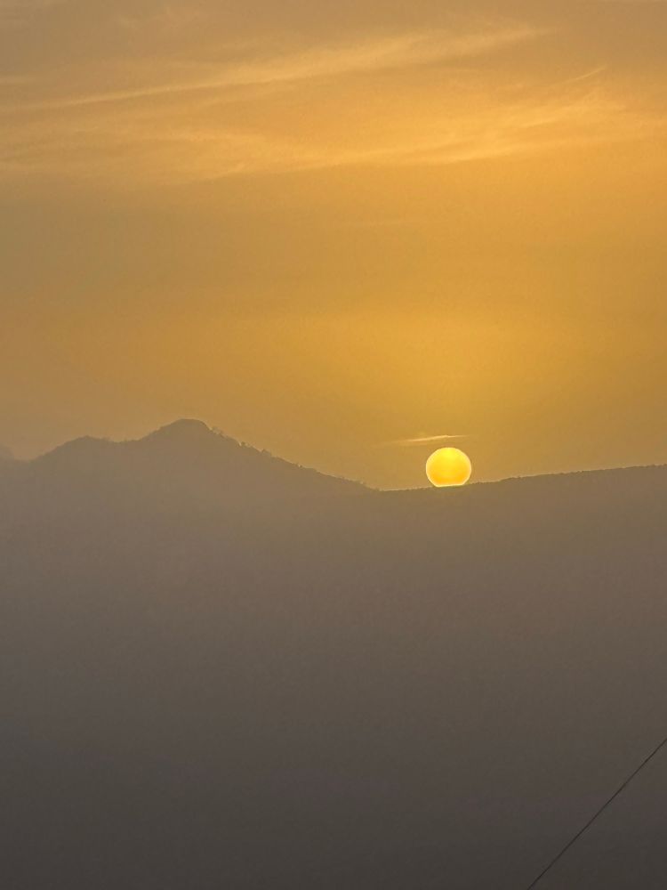 Sunset through a dust storm at McDonald Observatory. My favorite mountain, which I think looks like Godzilla, is invisible through the dust. Or maybe the kaiju are on the move. 