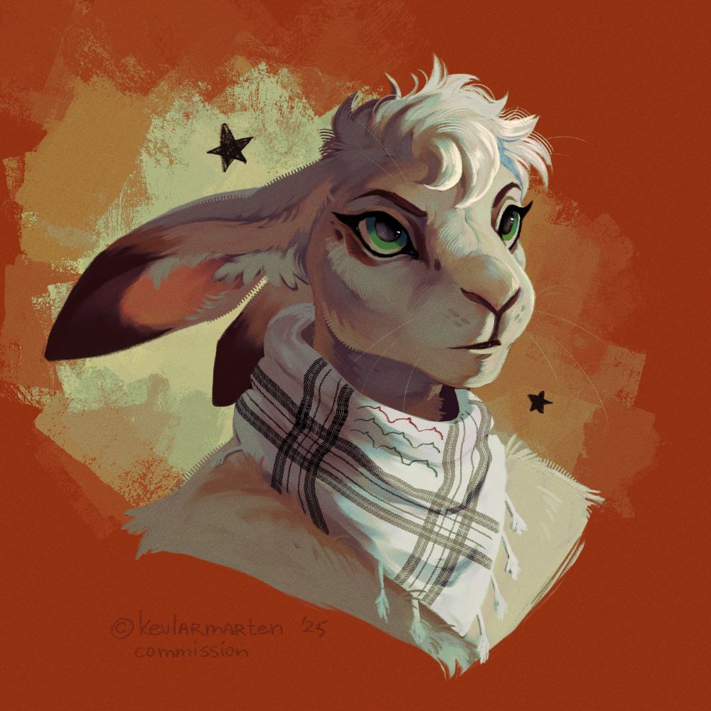 digital portrait of an anthropomorphic hare