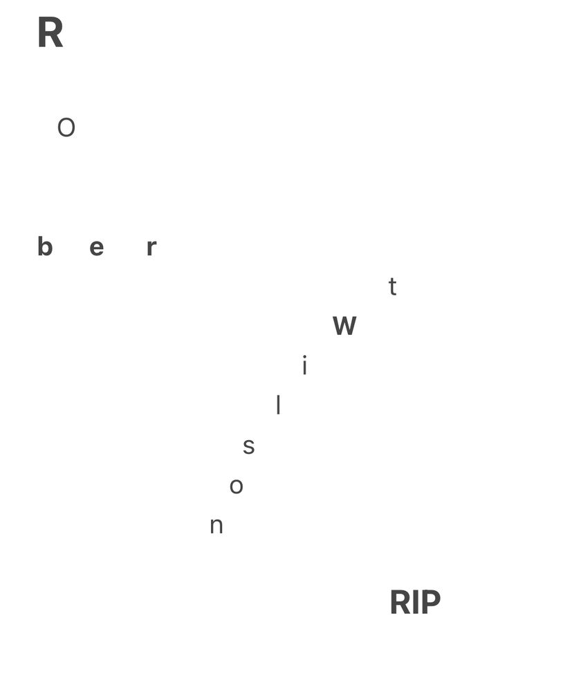A textual performance for Robert Wilson (1941-2025) theatre maker. 