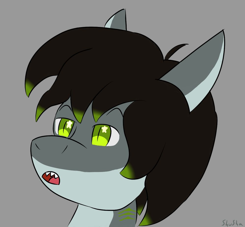 A flat-color doodle of my anthro shark OC. I've been inspired by sharks lately, and I hope to improve on this design. Feedback is appreciated.