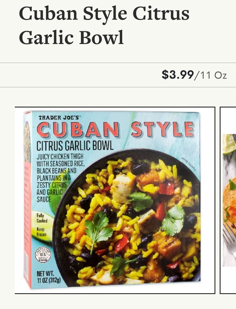Trader Joe’s Cuban style citrus garlic bowl