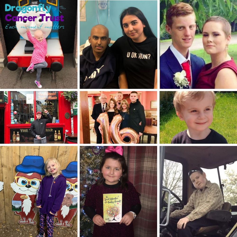 A collage of young cancer patients whom we have supported to make each moment matter. 