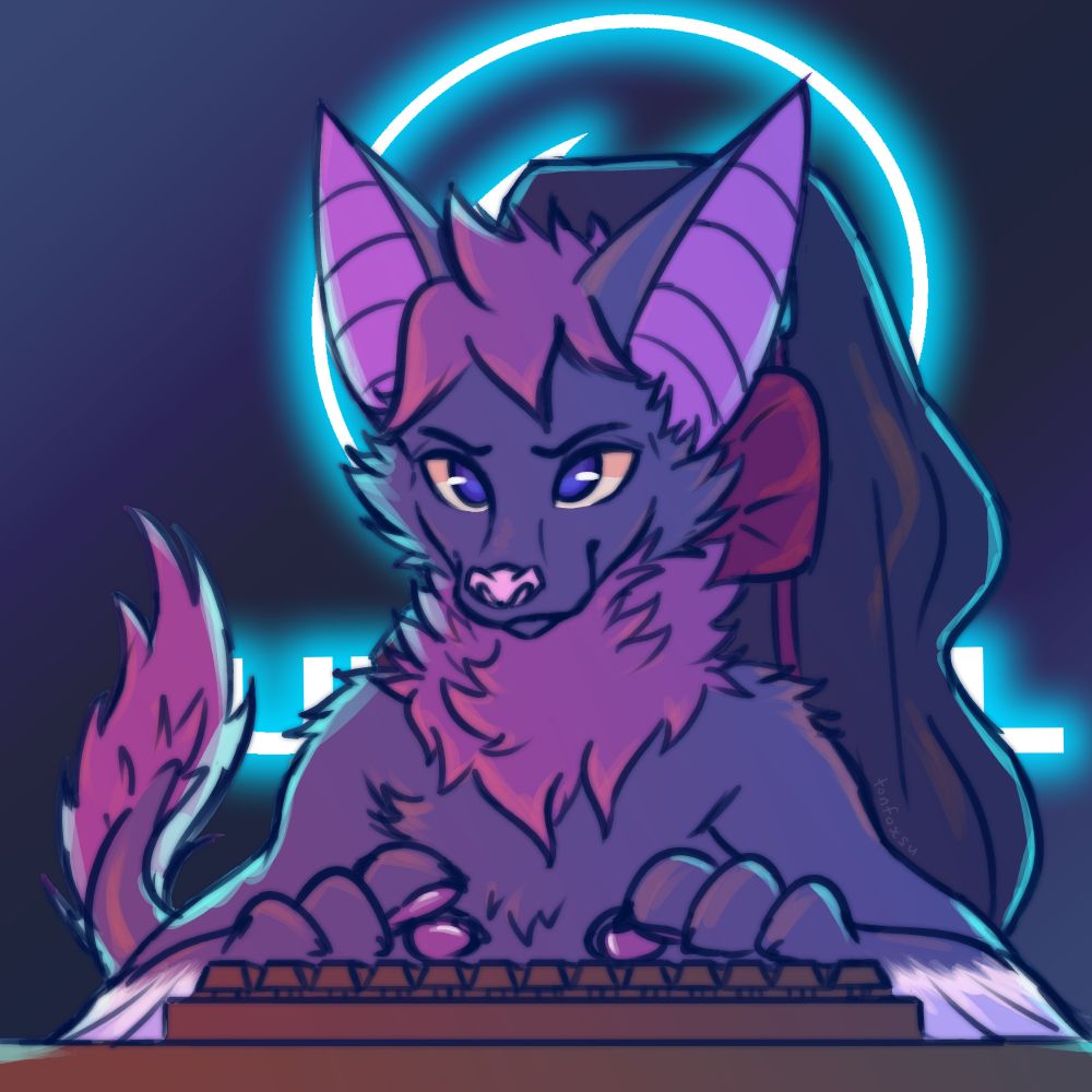 A bat/lion character typing on a keyboard with the Unreal Engine logo in the background