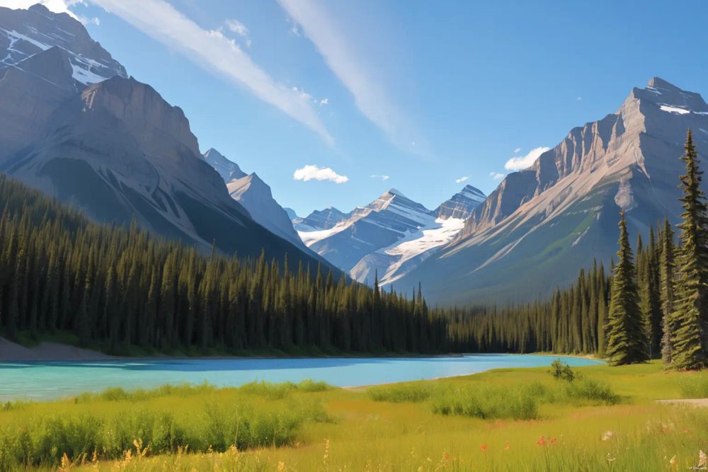 Prompt: NSFW, Banff National Park Canada, Camille Pissarro style, Banff National Park, Canada, tour, natural beauty, lakes, mountains, forests, scenery, awe, wonder, connection, grandeur, tourism, travel, park visitor. HD, sharp focus, stunningly beautiful, detailed skin texture, (blush:0,2), (goosebumps:0,3), subsurface scattering

Negative prompt: verybadimagenegative, bad_prompt_version2-neg, easynegative, FastNegativeV2, , extra eyes, bad eyes, ugly eyes, imperfect eyes, deformed pupils, deformed iris, cross-eyed, poorly drawn face, bad face, fused face, ugly face, worst face, unrealistic skin texture, out of frame, poorly drawn hands, cloned face, double face, blurry, bad quality

Text model: llama3

Image model: RealCartoonXL