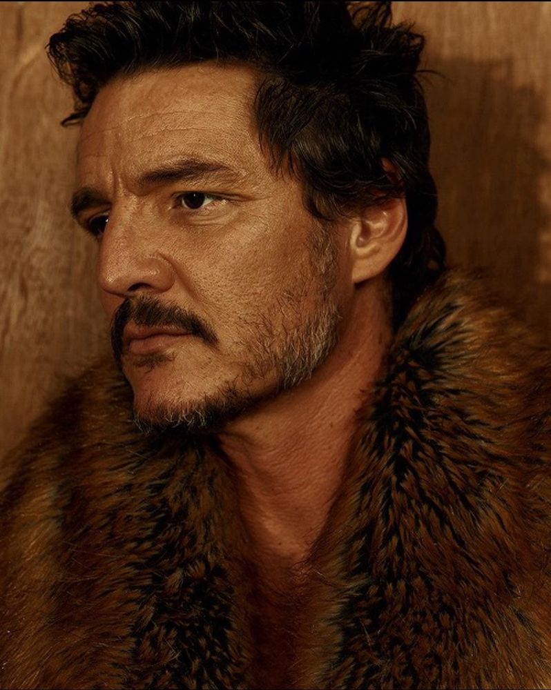 side profile of Pedro Pascal and his glorious nose