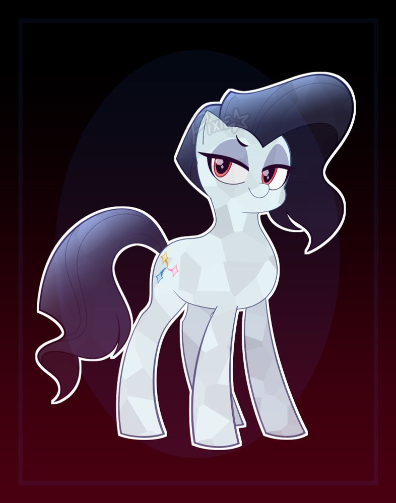 Same as before, but this time Peppermint is slightly translucent with a crystal pattern over her entire body.