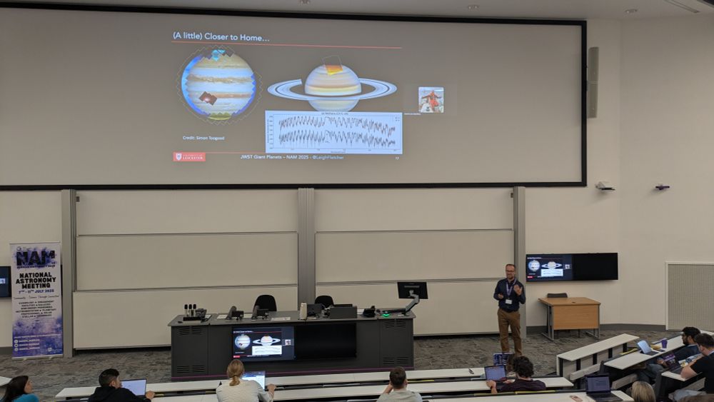 Prof Leigh Fletcher presenting results of JWST observations of Saturn