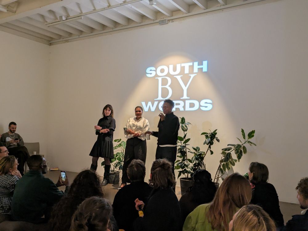 Dredheza, Hope and Lemara introducing their inaugural readings at the South London Gallery 