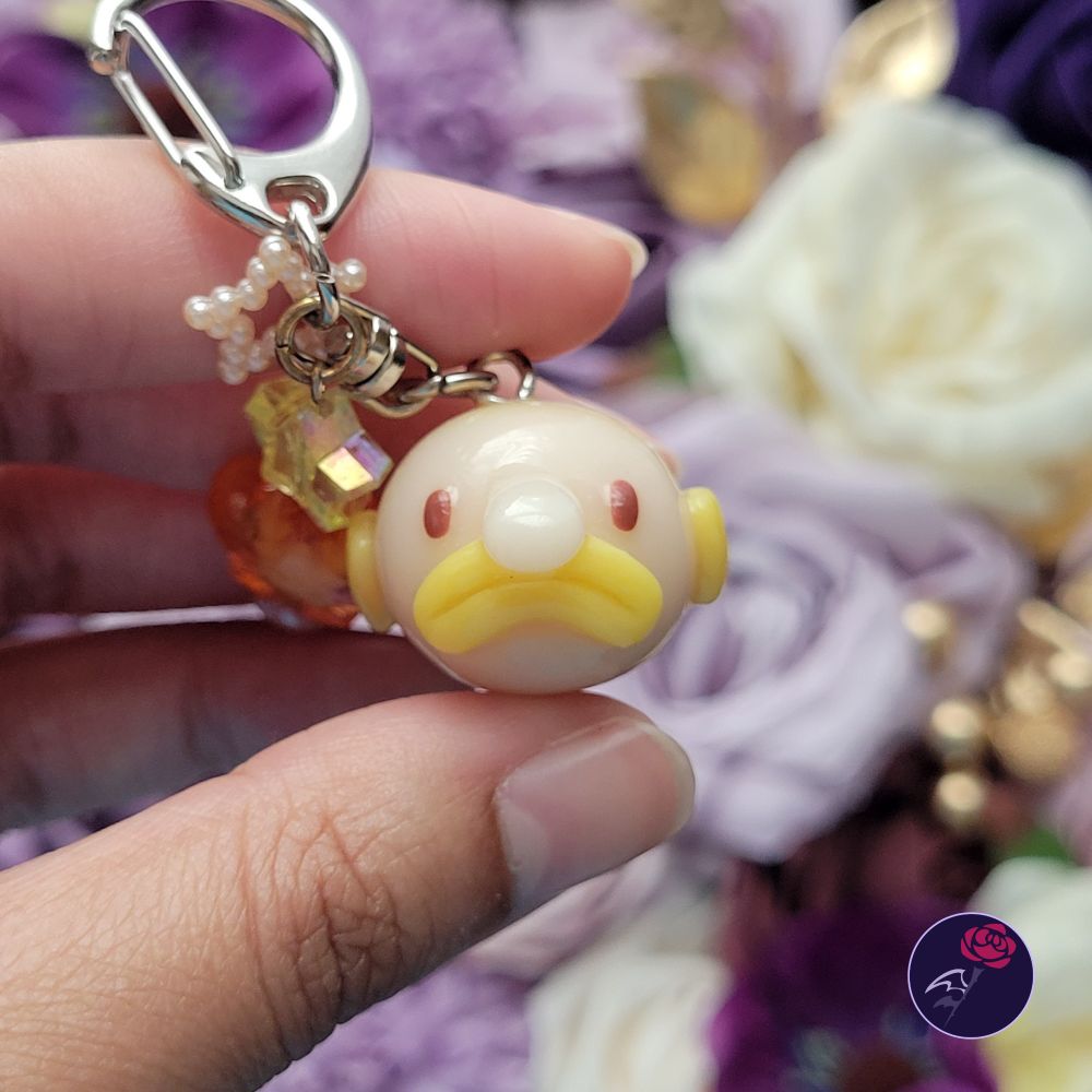 Cute little clay yellow blobfish. Front view.