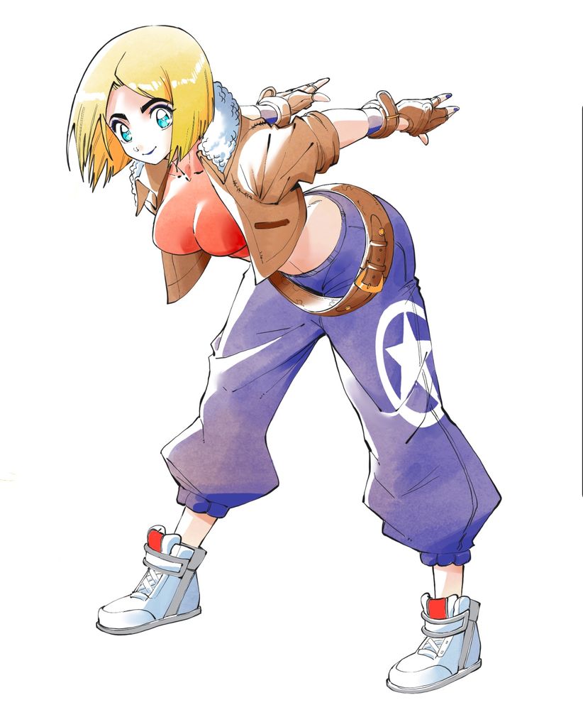 Blue Mary from SNK's Fatal Fury and King of Fighters fighting game series. 