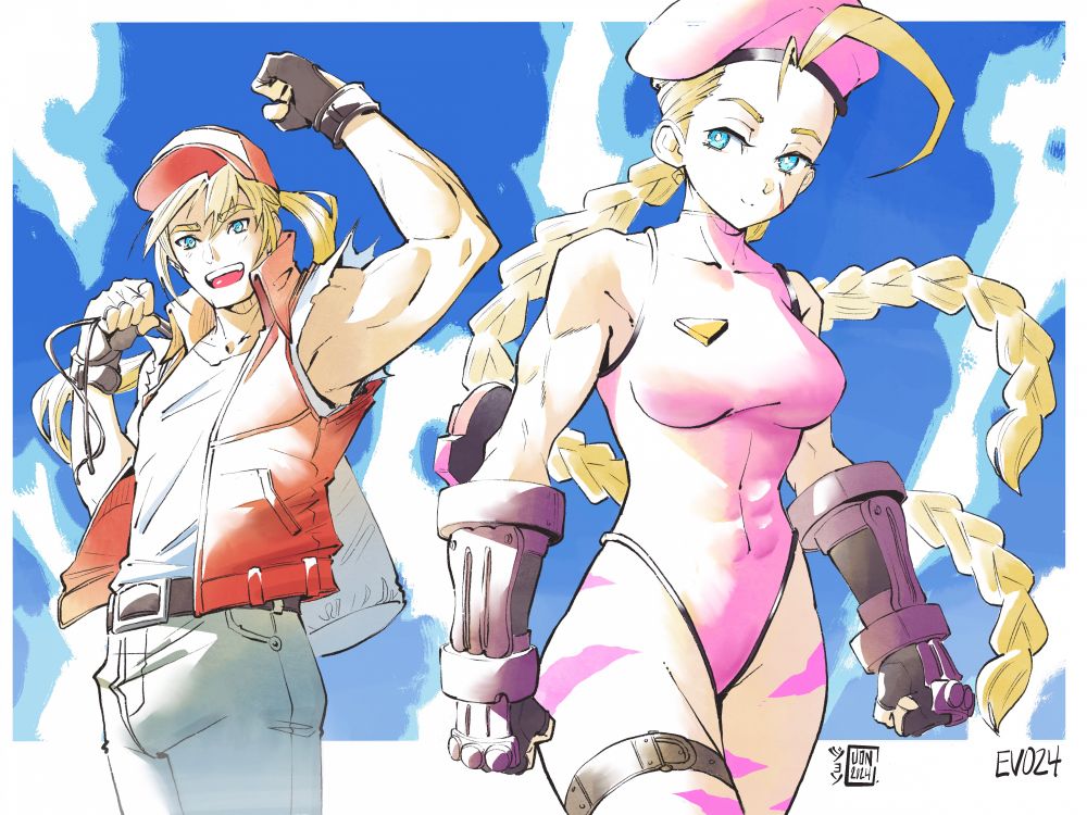 Terry Bogard and Cammy White from Snk's Fatal Fury/King of Fighters series and Capcom's Street Fighter series, respectively.