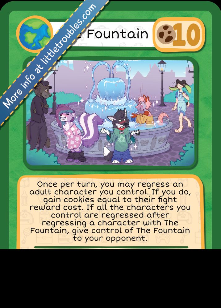 An image of the card "The Fountain" from the game Little Troubles