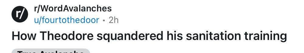 How Theodore squandered his sanitation training