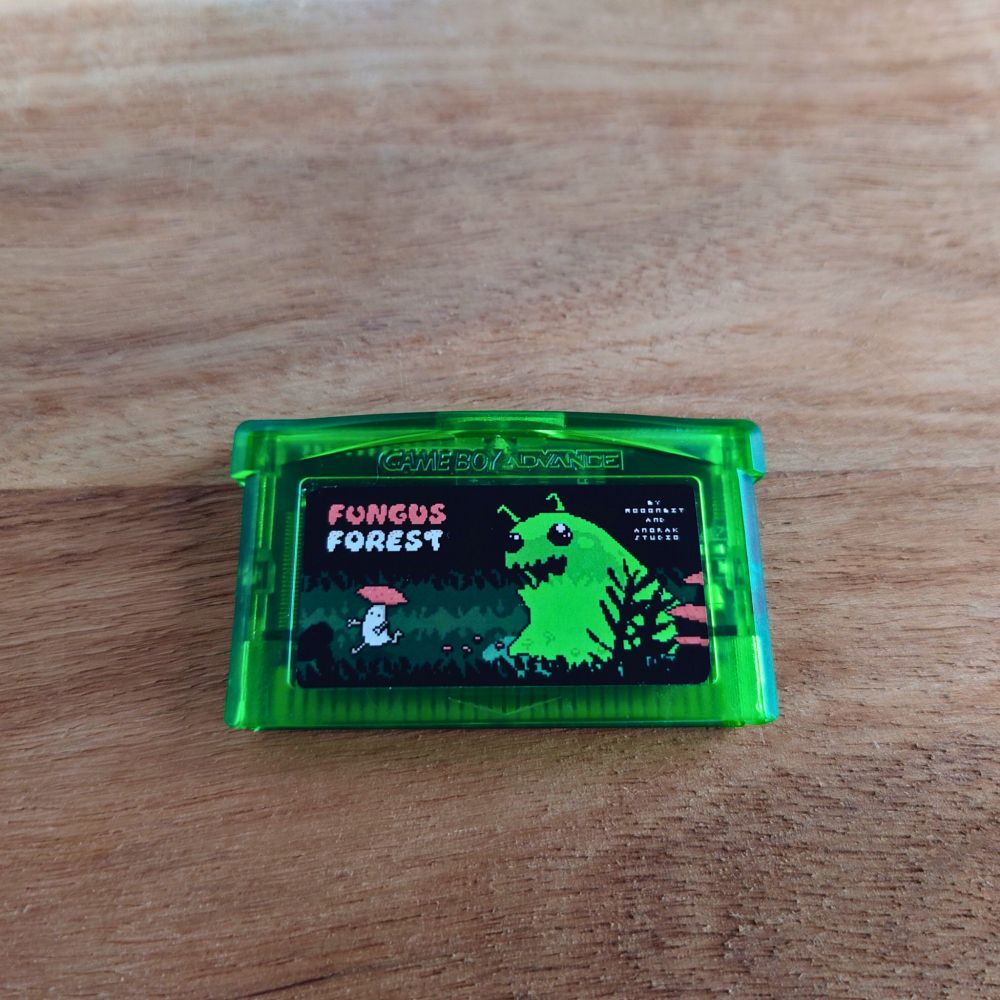 A cartridge of the GBA game fungus forest 