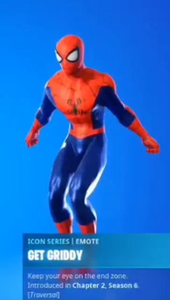 a spider-man is dancing on a blue background in a video game .