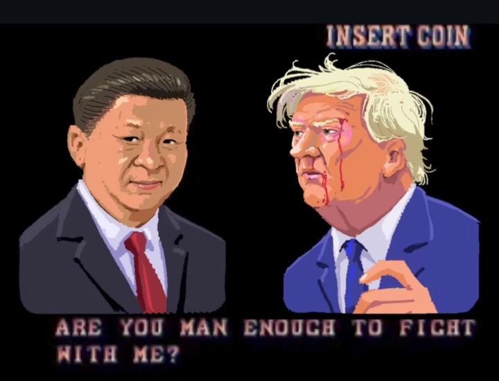 Xi e Trump como personagens de videogame