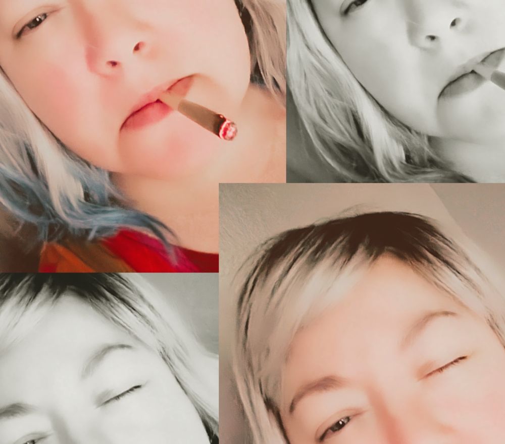 A sort of photo collage of me illustrating, in fact, it is going poorly. I didn't feel like putting on my face, so here we are, but you love me. Come on. 