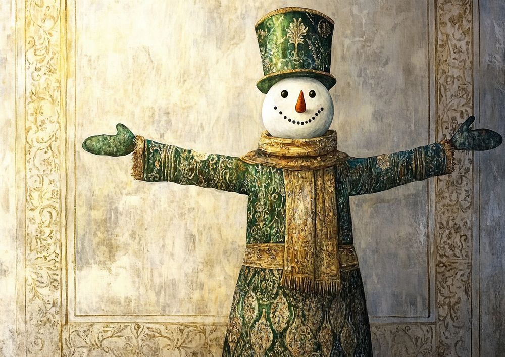 well-dressed snowman