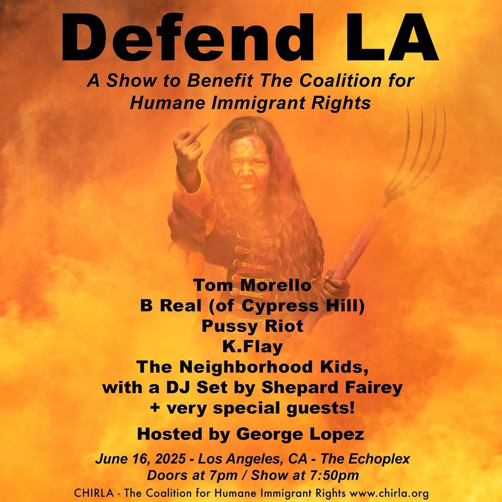 Poster for Defend LA concert June 16 at The Echoplex 