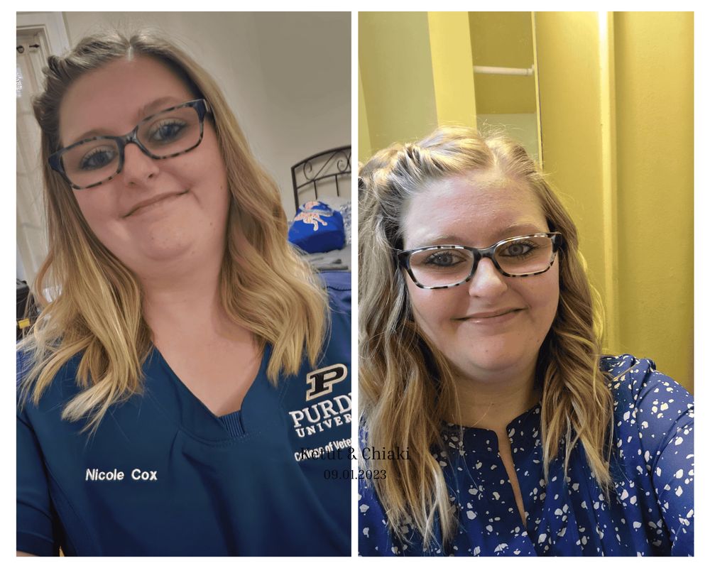 First-year DVM student Nicole Cox from Kokomo, Indiana, is introduced as part of the Purdue Veterinary Medicine Class of 2029. She hopes to work in mixed animal practice after graduation and looks forward to learning hands-on skills in the program.