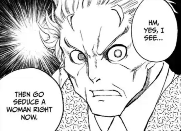 beethoven from the manga "star of beethoven" saying "hm, yes, I see... then go seduce a woman right now"