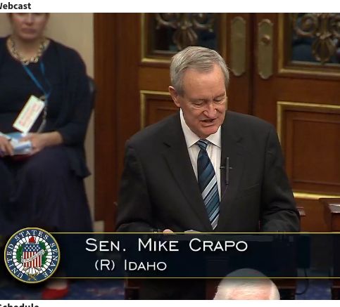 a screenshot of republican senator Mike Crapo of Idaho