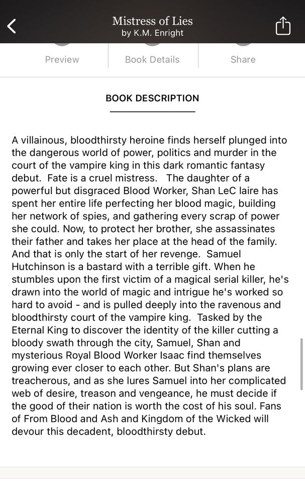 Mistress of lies book description 