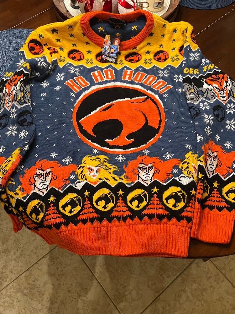 Hideous but amazing ThunderCats Christmas sweater 