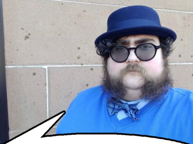 human pet guy with a speech bubble 